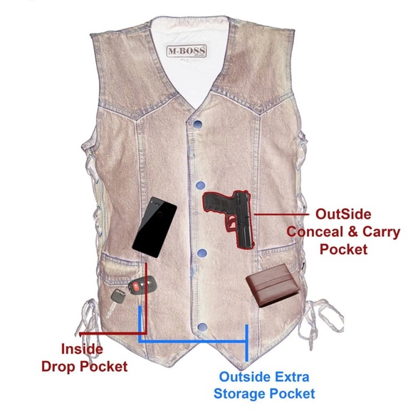 powder river Other - Tan Utility Vest with Concealed Carry Features